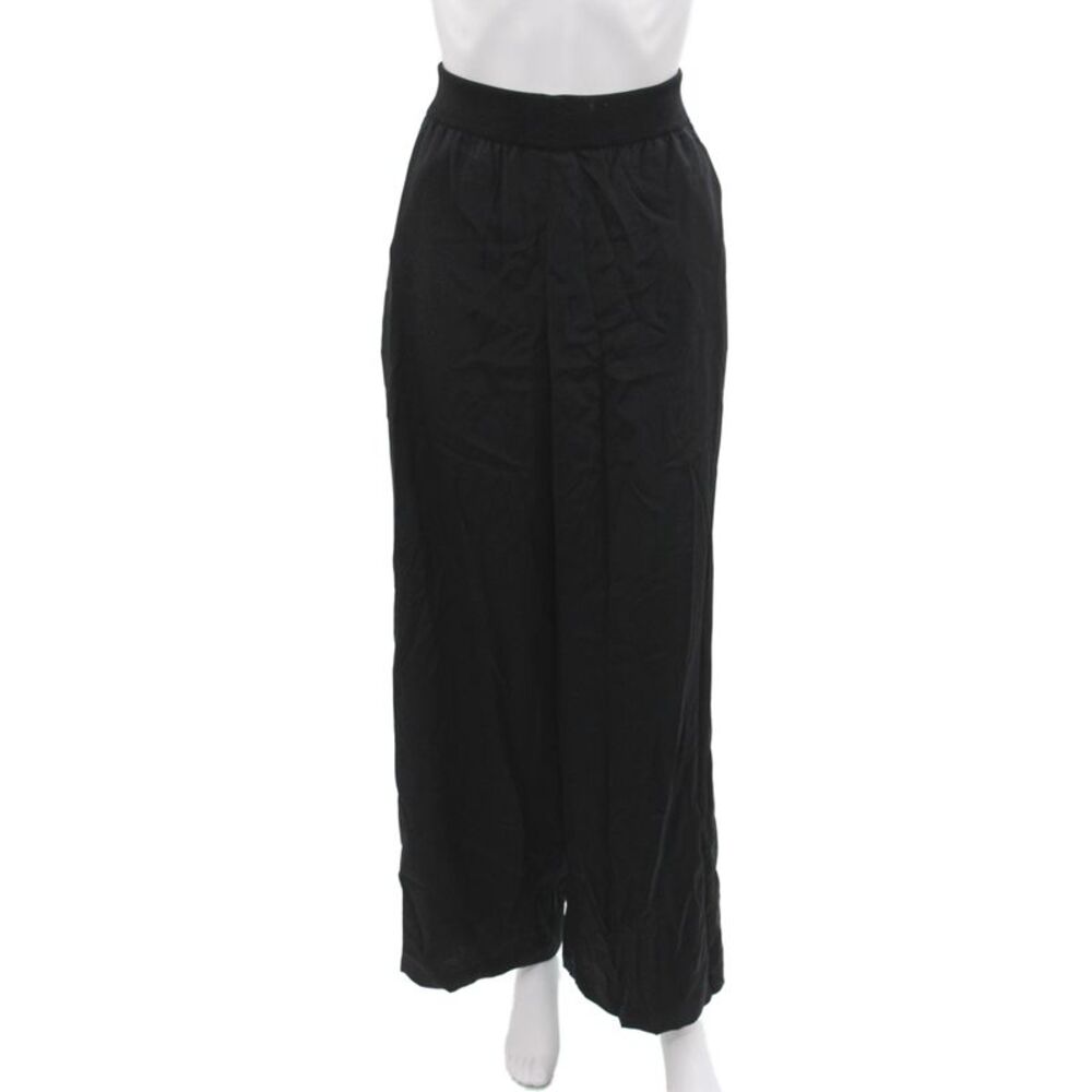 Lafayette 148 New York Women Black Silk Dress Pants Pull On Size S